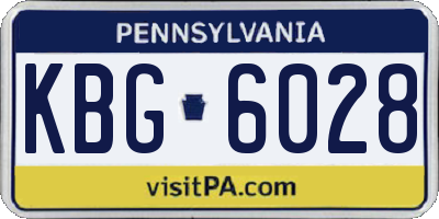 PA license plate KBG6028