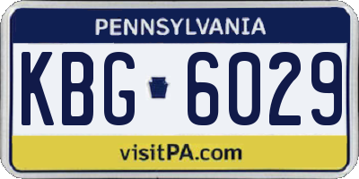 PA license plate KBG6029
