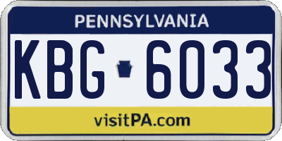 PA license plate KBG6033