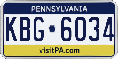 PA license plate KBG6034