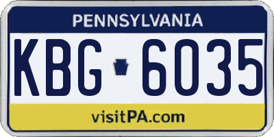 PA license plate KBG6035