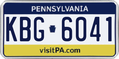 PA license plate KBG6041