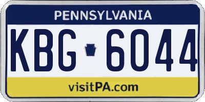 PA license plate KBG6044