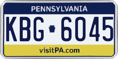 PA license plate KBG6045