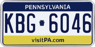 PA license plate KBG6046