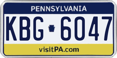 PA license plate KBG6047