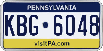 PA license plate KBG6048