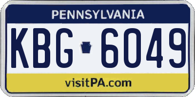 PA license plate KBG6049