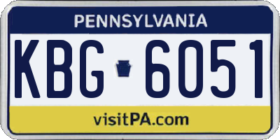 PA license plate KBG6051