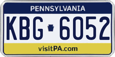 PA license plate KBG6052