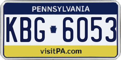 PA license plate KBG6053