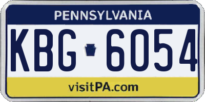 PA license plate KBG6054
