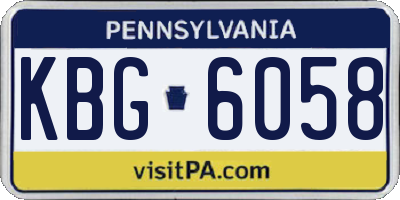 PA license plate KBG6058