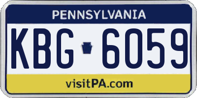PA license plate KBG6059