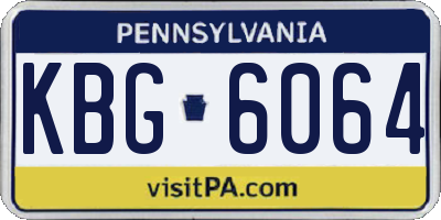 PA license plate KBG6064