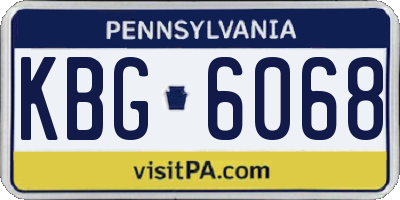 PA license plate KBG6068