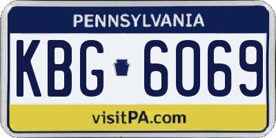 PA license plate KBG6069