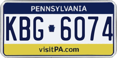 PA license plate KBG6074