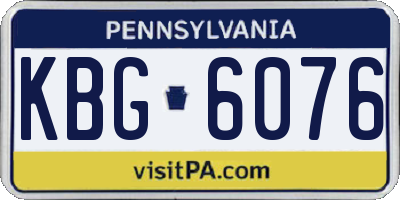 PA license plate KBG6076