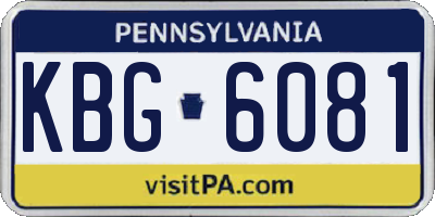 PA license plate KBG6081