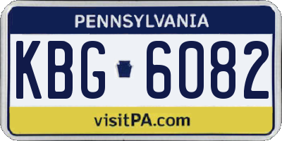 PA license plate KBG6082