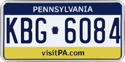 PA license plate KBG6084
