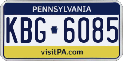 PA license plate KBG6085