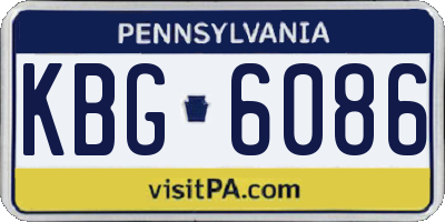 PA license plate KBG6086