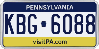 PA license plate KBG6088