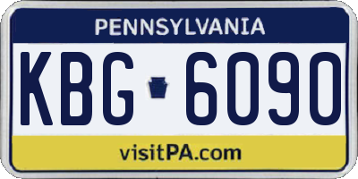 PA license plate KBG6090