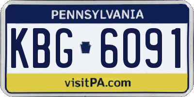 PA license plate KBG6091