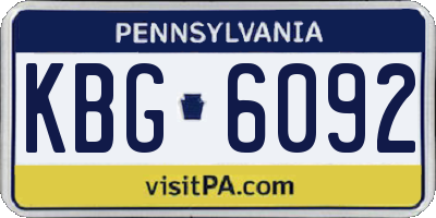PA license plate KBG6092