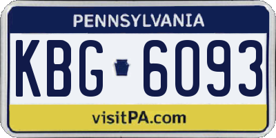 PA license plate KBG6093