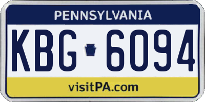 PA license plate KBG6094