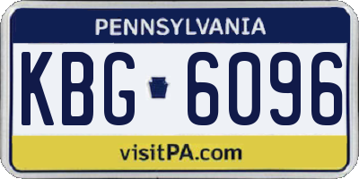PA license plate KBG6096