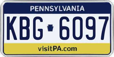 PA license plate KBG6097