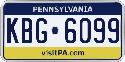 PA license plate KBG6099