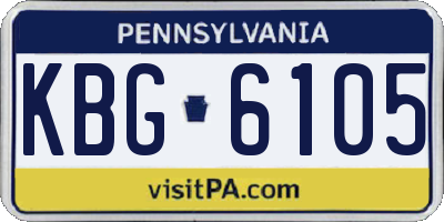 PA license plate KBG6105