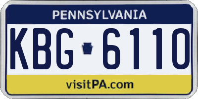PA license plate KBG6110