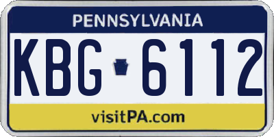 PA license plate KBG6112