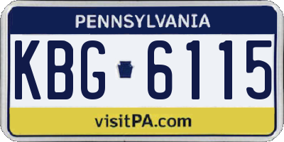 PA license plate KBG6115