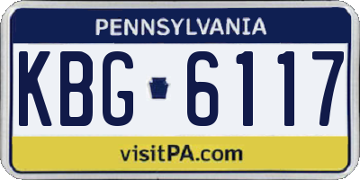 PA license plate KBG6117