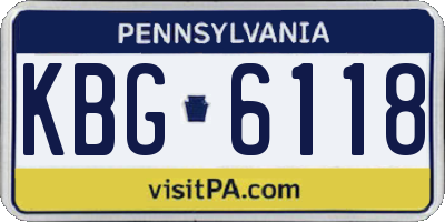 PA license plate KBG6118