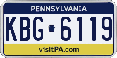 PA license plate KBG6119
