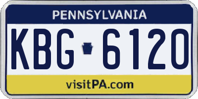 PA license plate KBG6120