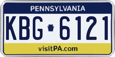 PA license plate KBG6121