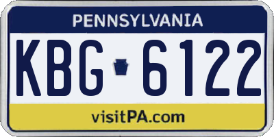 PA license plate KBG6122