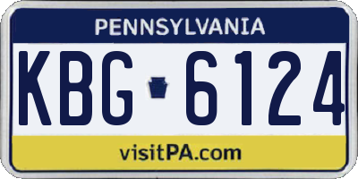 PA license plate KBG6124
