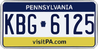 PA license plate KBG6125