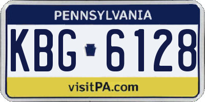 PA license plate KBG6128